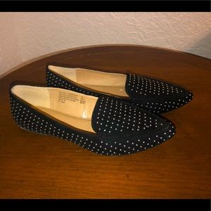Black and sliver studded flats
